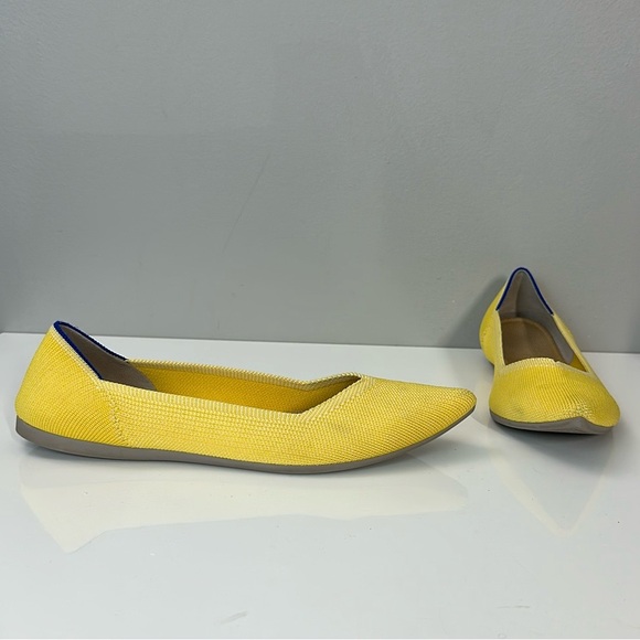 Rothy’s Sunshine Yellow The Point Flats Size 10 - Picture 1 of 15